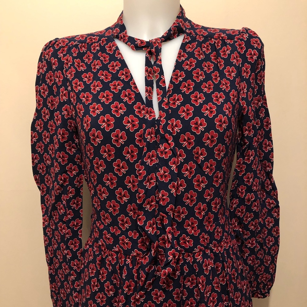 GAP👗LONG-SLEEVES V-NECKLACE TIE DRESS Size 2 - Picture 8 of 14